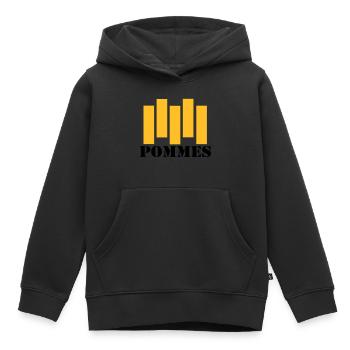Les frites - Sweat Premium à capuche enfant bio - noir - Devant - AI Model Kid Male (0cm)