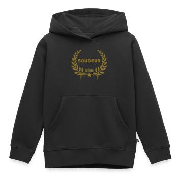 Soudeur / Soudeuse / Soudage / Soudure / Industrie - Sweat Premium à capuche enfant bio - noir - Devant - AI Model Kid Male (0cm)