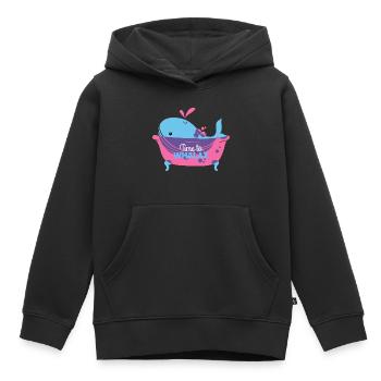 Time to relax, time to Whalax - Kids Premium Organic Hoodie - black - Front - AI Model Kid Male (0cm)
