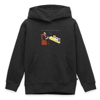 Therapie - Kinder Premium Organic Hoodie - Schwarz - Vorne - AI Model Kid Male (0cm)