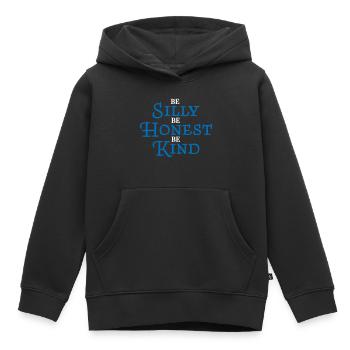 Soyez stupide, soyez honnête, soyez gentil - Sweat Premium à capuche enfant bio - noir - Devant - AI Model Kid Male (0cm)