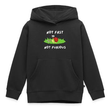 Pas rapide pas en colère - Sweat Premium à capuche enfant bio - noir - Devant - AI Model Kid Male (0cm)