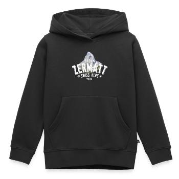 Zermatt Swiss Alps - Sweat Premium à capuche enfant bio - noir - Devant - AI Model Kid Male (0cm)