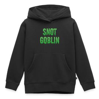 Gobelin morve - Sweat Premium à capuche enfant bio - noir - Devant - AI Model Kid Male (0cm)
