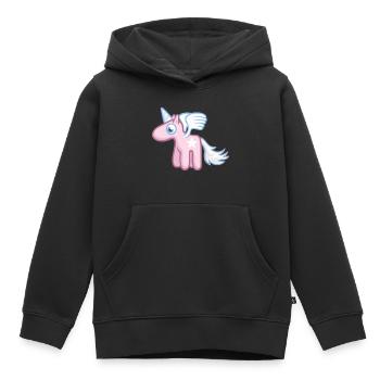 Angel the SkyPony - Ange pony - Sweat Premium à capuche enfant bio - noir - Devant - AI Model Kid Male (0cm)