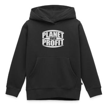 Planète sur le devis de profit - Sweat Premium à capuche enfant bio - noir - Devant - AI Model Kid Male (0cm)