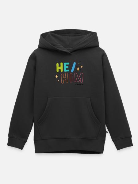 He/ Him - Kinder Premium Organic Hoodie - Schwarz