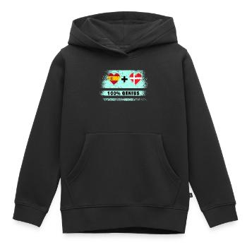 Spanien und Dänemark Flagge 100% genial - Kinder Premium Organic Hoodie - Schwarz - Vorne - AI Model Kid Male (0cm)