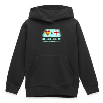 Spanien und England Flagge 100% genial - Kinder Premium Organic Hoodie - Schwarz - Vorne - AI Model Kid Male (0cm)