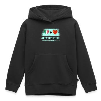 Italien und China 100% geniale Flagge - Kinder Premium Organic Hoodie - Schwarz - Vorne - AI Model Kid Male (0cm)