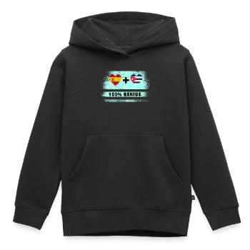 Spanien und Kuba Flagge 100% genial - Kinder Premium Organic Hoodie - Schwarz - Vorne - AI Model Kid Male (0cm)