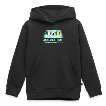 Italien und Schweiz 100% geniale Flagge - Kinder Premium Organic Hoodie - Schwarz - Vorne - AI Model Kid Male (0cm)