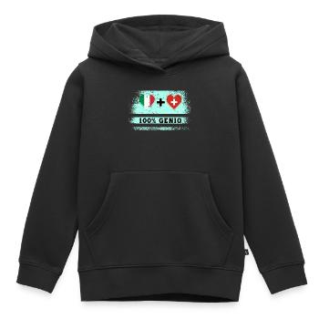 Italien und Schweiz 100% geniale Flagge - Kinder Premium Organic Hoodie - Schwarz - Vorne - AI Model Kid Male (0cm)