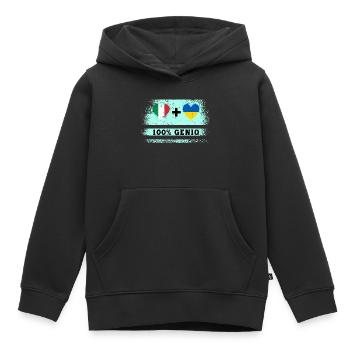 Italien und Ukraine 100% geniale Flagge - Kinder Premium Organic Hoodie - Schwarz - Vorne - AI Model Kid Male (0cm)