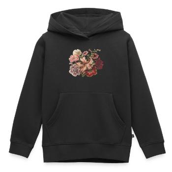 Blumen - Kinder Premium Organic Hoodie - Schwarz - Vorne - AI Model Kid Male (0cm)