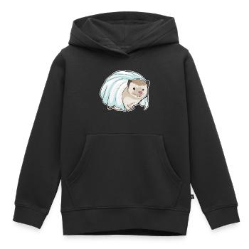 Mariage au voile de mariée hérisson - Sweat Premium à capuche enfant bio - noir - Devant - AI Model Kid Male (0cm)