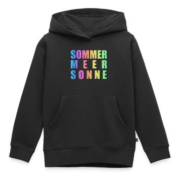 Summer Sea Sun Hippie Colorful Trend - Sweat Premium à capuche enfant bio - noir - Devant - AI Model Kid Male (0cm)