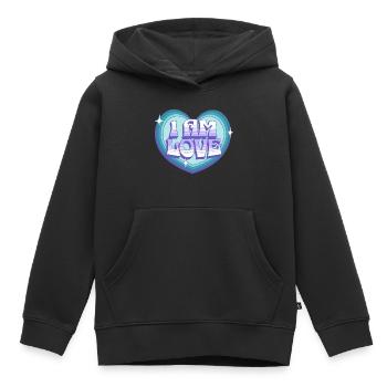 self love affirmation - Kids Premium Organic Hoodie - black - Front - AI Model Kid Male (0cm)