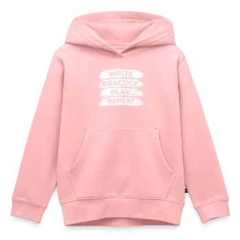 Schreiben Üben Spielen Wiederholen - Kinder Premium Organic Hoodie - Rosa - Vorne - AI Model Kid Female (0cm)