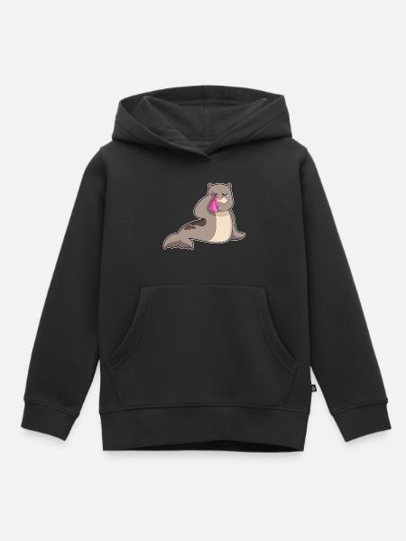 Seehund Taschentuch - Kinder Premium Organic Hoodie - Schwarz