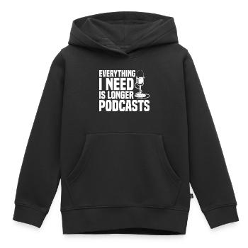 Podcast Podcasting Kit Podcaster Fournitures Podcast - Sweat Premium à capuche enfant bio - noir - Devant - AI Model Kid Male (0cm)