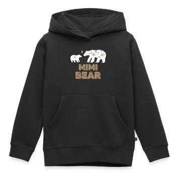 Mimi Ours Maman Maman Floral Bonne fête des mères - Sweat Premium à capuche enfant bio - noir - Devant - AI Model Kid Male (0cm)