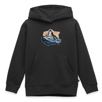 Matterhorn Souvenir Andenken Online-Shop - Kinder Premium Organic Hoodie - Schwarz - Vorne - AI Model Kid Male (0cm)