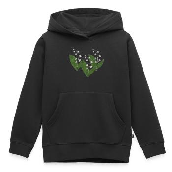 Muguet Paquet de trois - Sweat Premium à capuche enfant bio - noir - Devant - AI Model Kid Male (0cm)