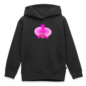 pink orchid - Kids Premium Organic Hoodie - black - Front - AI Model Kid Male (0cm)