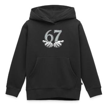 Lustiges 67 Meme Hände Gen Alpha Humor - Kinder Premium Organic Hoodie - Schwarz - Vorne - AI Model Kid Male (0cm)