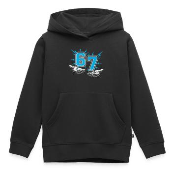 67 six seven - Kinder Premium Organic Hoodie - Schwarz - Vorne - AI Model Kid Male (0cm)