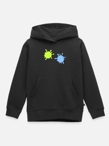 Neon Spritzer Splatter - Kinder Premium Organic Hoodie - Schwarz