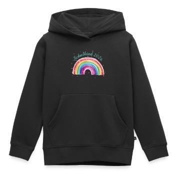 Regenbogen mit Sternchen - Schulkind 2026 Pastell - Kinder Premium Organic Hoodie - Schwarz - Vorne - AI Model Kid Male (0cm)