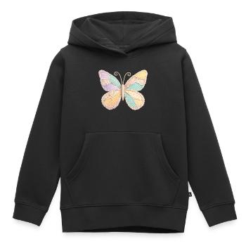 Schmetterling Patchwork Vintage Cottagecore - Kinder Premium Organic Hoodie - Schwarz - Vorne - AI Model Kid Male (0cm)