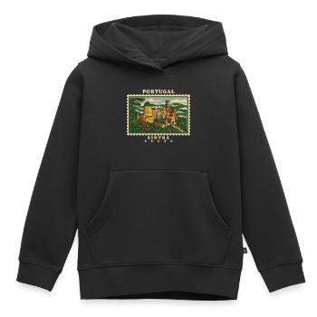 Portugal Sintra Vintage Reisemarke - Kinder Premium Organic Hoodie - Schwarz - Vorne - AI Model Kid Male (0cm)