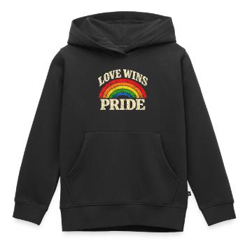 Love Wins Pride Regenbogen CSD LGBTQ Community - Kinder Premium Organic Hoodie - Schwarz - Vorne - AI Model Kid Male (0cm)