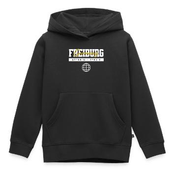 Freiburg Deutschland Koordinaten Reise Souvenir - Kinder Premium Organic Hoodie - Schwarz - Vorne - AI Model Kid Male (0cm)