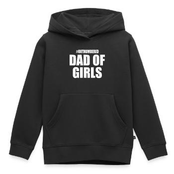 Dad of girls outnumbered - Kinder Premium Organic Hoodie - Schwarz - Vorne - AI Model Kid Male (0cm)