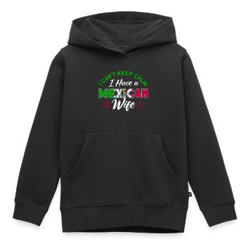 Drapeau mexicain Cadeau de racines mexicaines - Sweat Premium à capuche enfant bio - noir - Devant - AI Model Kid Male (0cm)