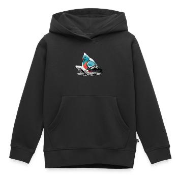 Pidgeon lisant le journal (Animaux magiques) - Sweat Premium à capuche enfant bio - noir - Devant - AI Model Kid Male (0cm)