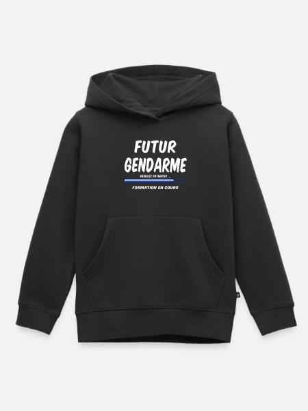 gendarme / gendarmerie - Sweat Premium à capuche enfant bio - noir