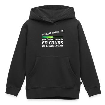 Telechargement connerie cadeau enfant - Sweat Premium à capuche enfant bio - noir - Devant - AI Model Kid Male (0cm)
