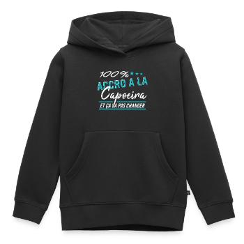 Capoeira - Sweat Premium à capuche enfant bio - noir - Devant - AI Model Kid Male (0cm)
