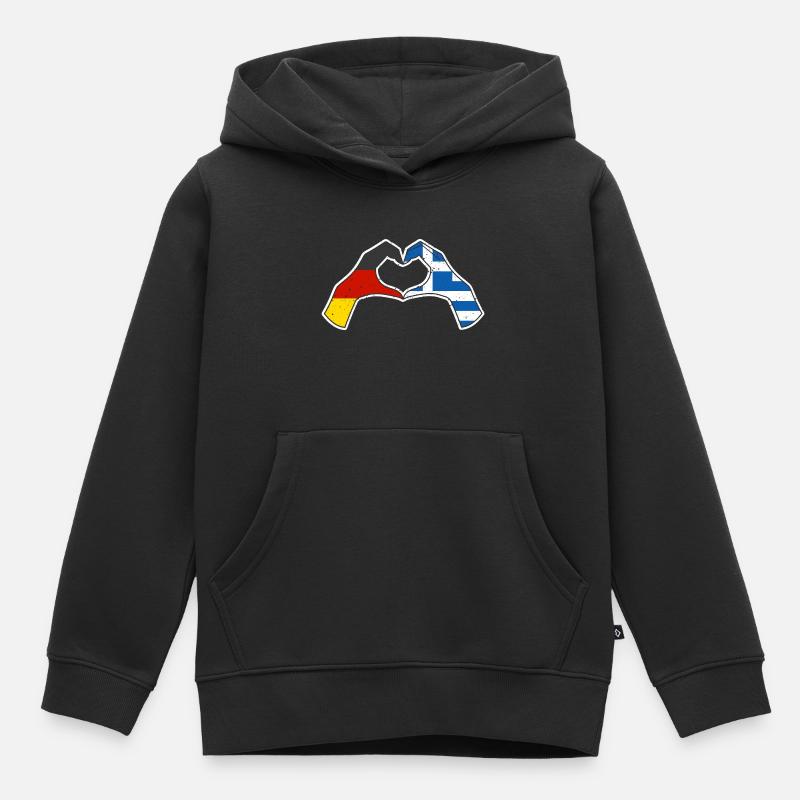 Grecs Allemagne Grèce - Sweat Premium à capuche enfant bio - noir