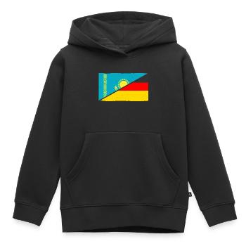 Kazakhstan Allemagne Kazakhstan - Sweat Premium à capuche enfant bio - noir - Devant - AI Model Kid Male (0cm)