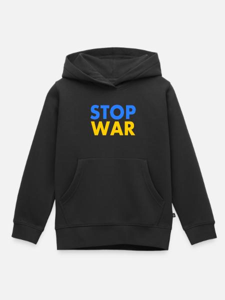 Stop war - Kinder Premium Organic Hoodie - Schwarz