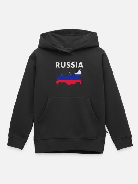 Russie - Sweat Premium à capuche enfant bio - noir