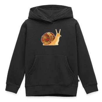 Snail Tattoo - white contour - Sweat Premium à capuche enfant bio - noir - Devant - AI Model Kid Male (0cm)