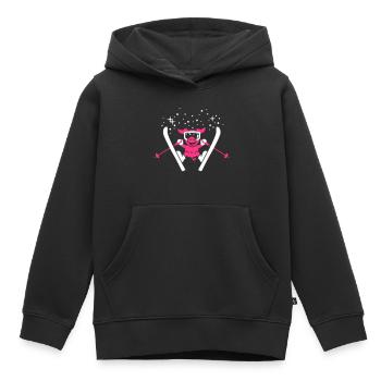 Pistensau 2C - Kinder Premium Organic Hoodie - Schwarz - Vorne - AI Model Kid Male (0cm)