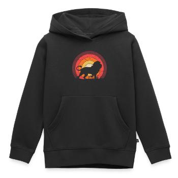 Un lion - Sweat Premium à capuche enfant bio - noir - Devant - AI Model Kid Male (0cm)